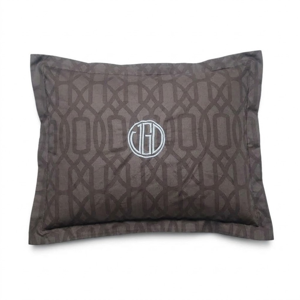 Restoration Hardware Italian Vintage Trellis Pillow Sham Sable Brown 20x15